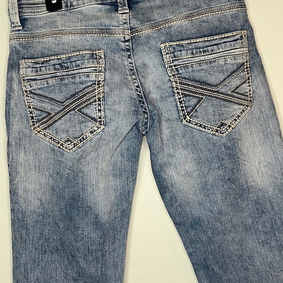 Decree Flex Denim Straight Light Wash Jeans Stitched Designed Pockets Size 30x30 - Picture 7 of 9